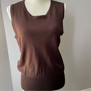 George XL Sleeveless Sweater Brown Thick Band Lightweight